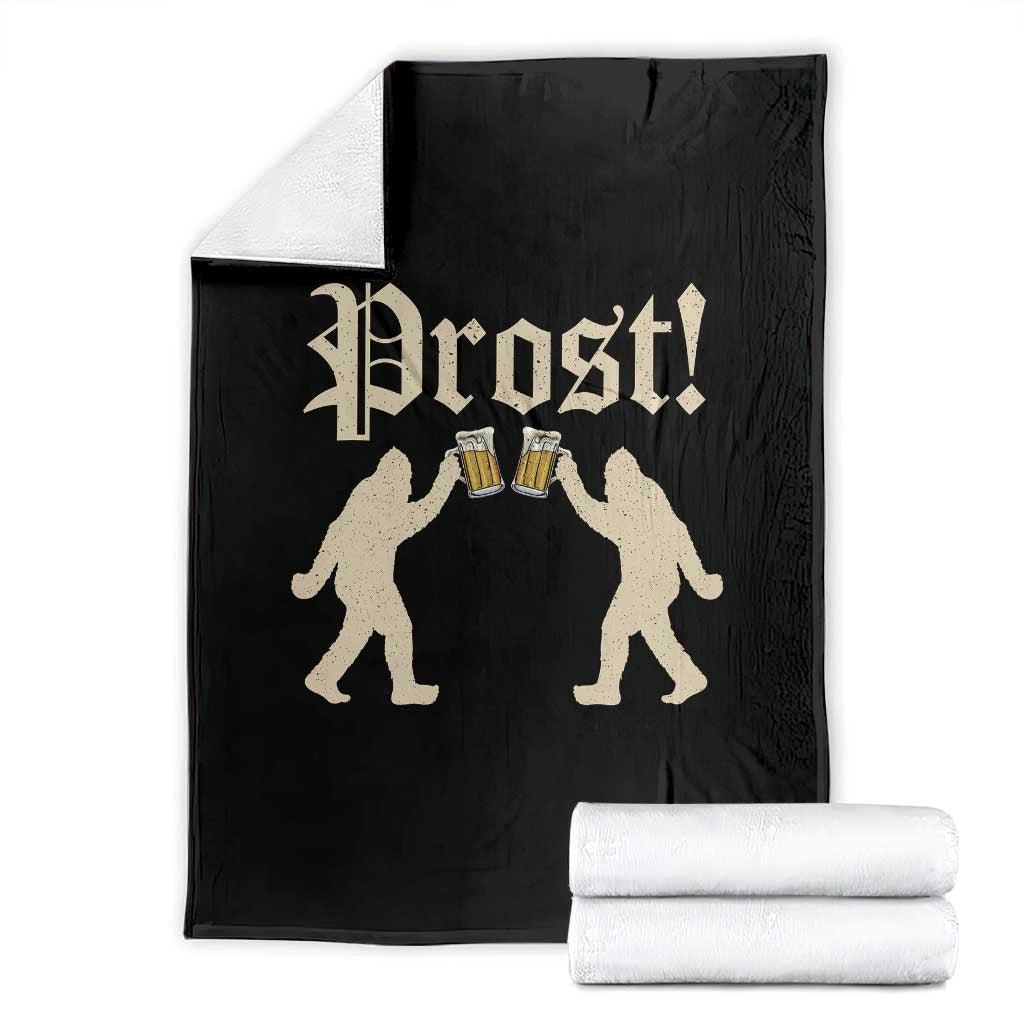Funny Oktoberfest Bigfoot Prost Throw Blanket German Sasquatch Beer Mug - Wonder Print Shop