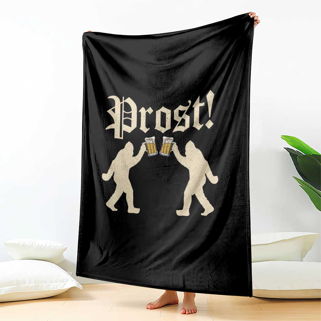 Funny Oktoberfest Bigfoot Prost Throw Blanket German Sasquatch Beer Mug - Wonder Print Shop