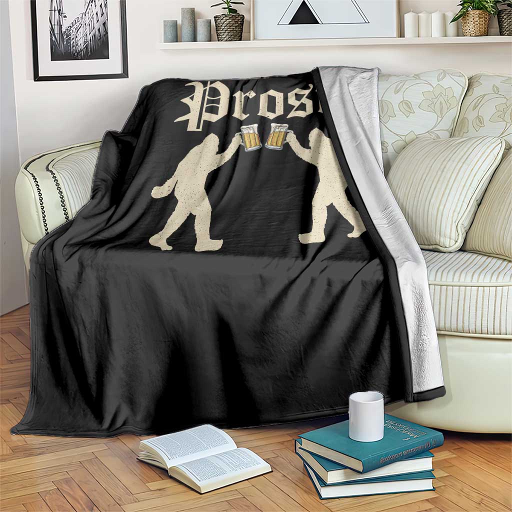 Funny Oktoberfest Bigfoot Prost Throw Blanket German Sasquatch Beer Mug - Wonder Print Shop