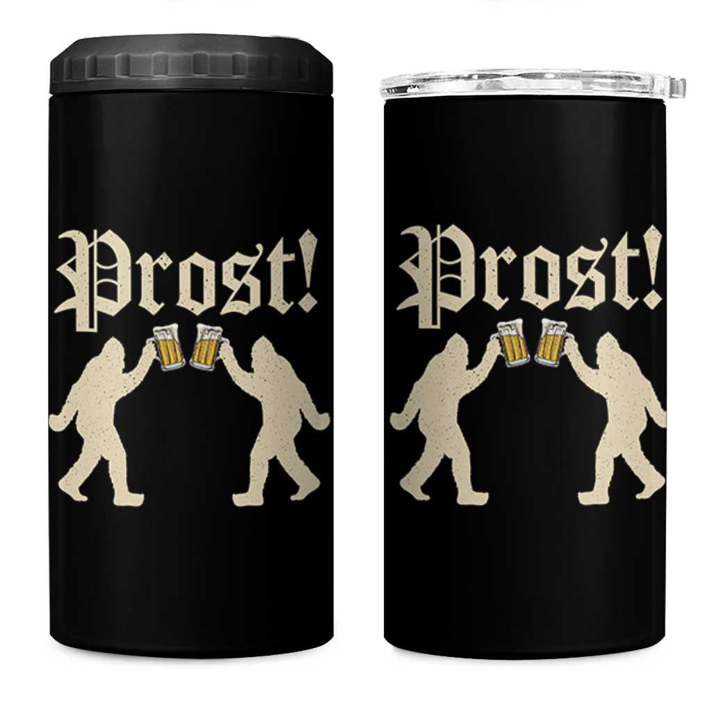 Funny Oktoberfest Bigfoot Prost 4 in 1 Can Cooler Tumbler German Sasquatch Beer Mug - Wonder Print Shop