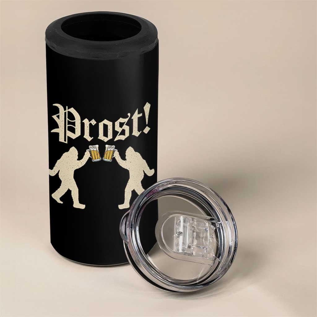 Funny Oktoberfest Bigfoot Prost 4 in 1 Can Cooler Tumbler German Sasquatch Beer Mug - Wonder Print Shop