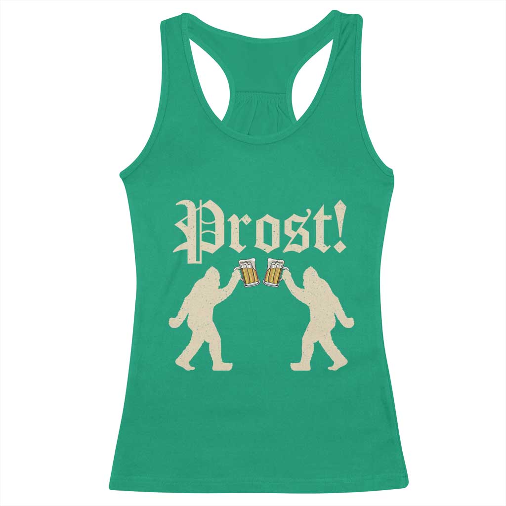 Funny Oktoberfest Bigfoot Prost Racerback Tank Top German Sasquatch Beer Mug - Wonder Print Shop