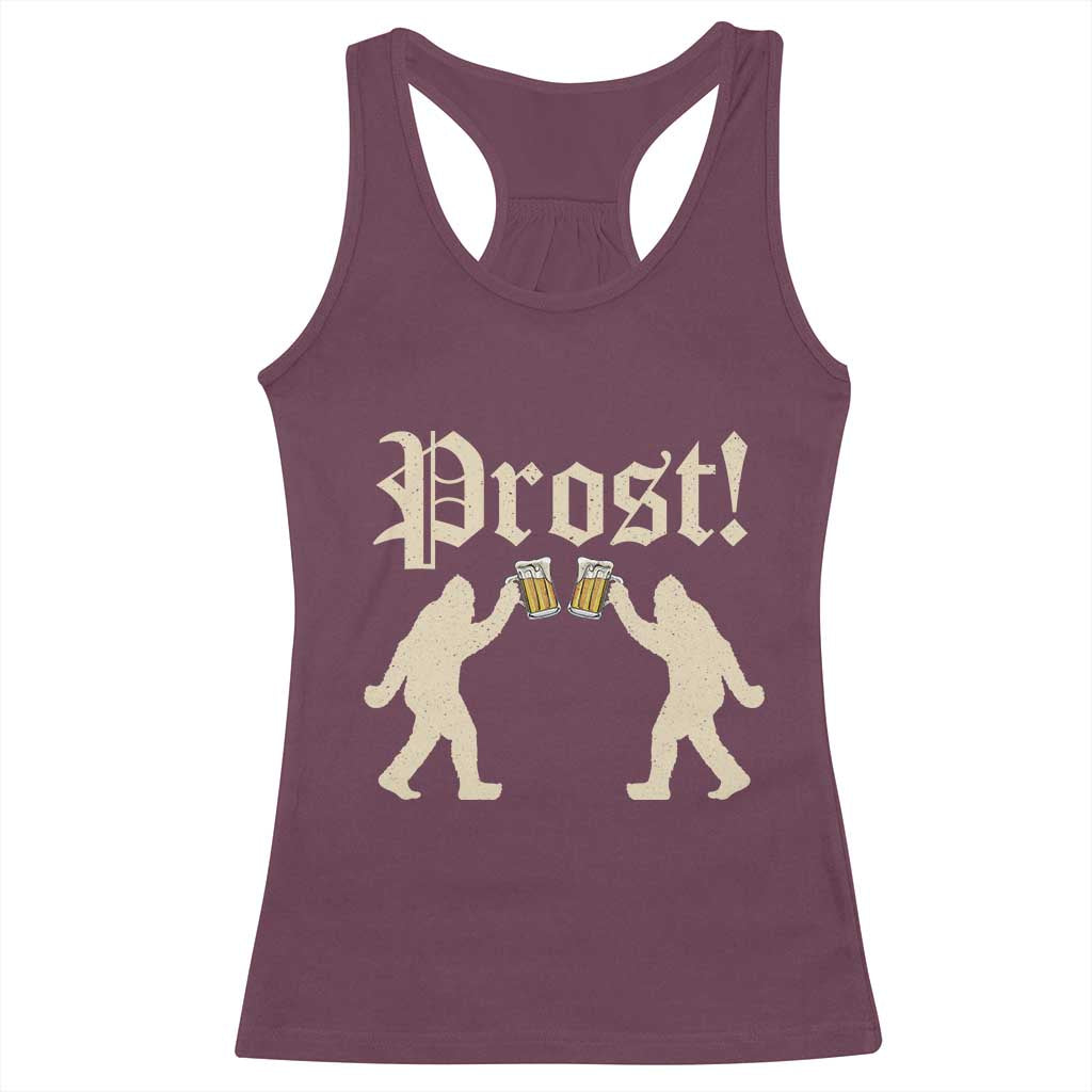 Funny Oktoberfest Bigfoot Prost Racerback Tank Top German Sasquatch Beer Mug - Wonder Print Shop