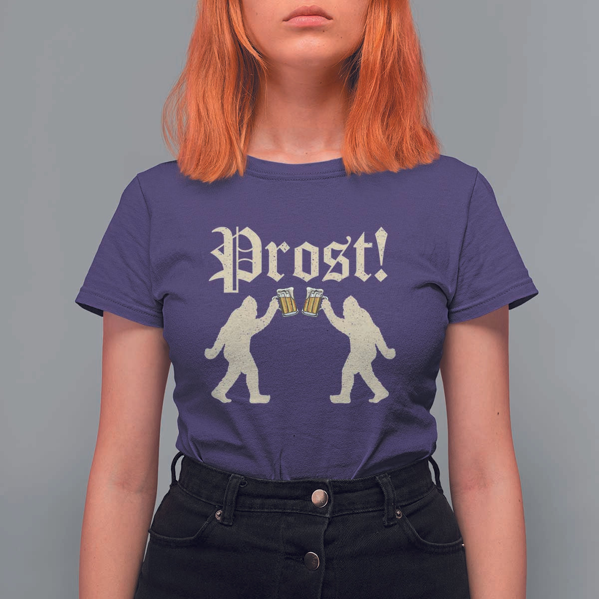 Funny Oktoberfest Bigfoot Prost T Shirt For Women German Sasquatch Beer Mug - Wonder Print Shop