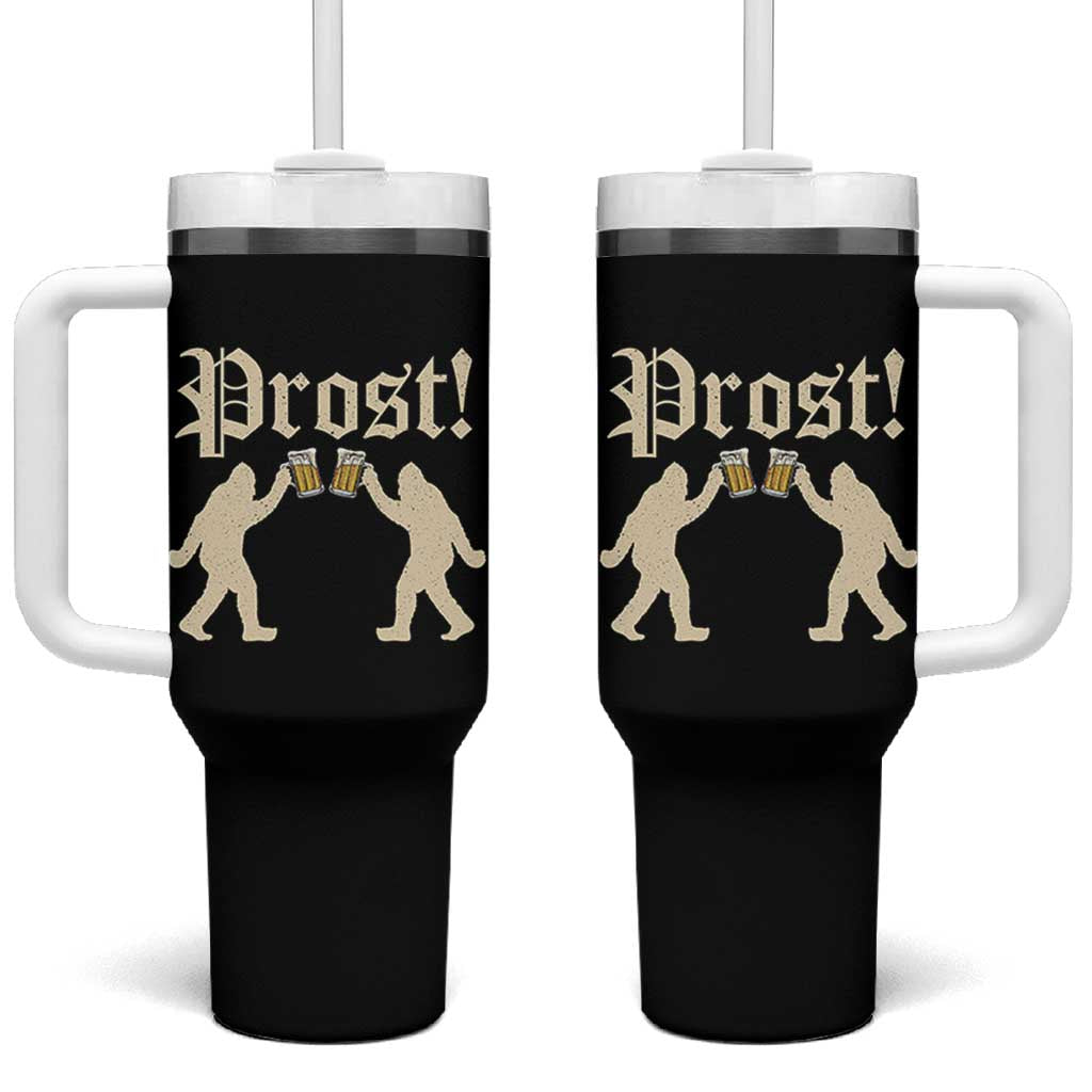Funny Oktoberfest Bigfoot Prost Tumbler With Handle German Sasquatch Beer Mug - Wonder Print Shop