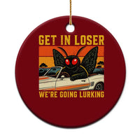 Get In Loser We Are Going Lurking Funny Mothman Ceramic Ornament Cryptozoology Cryptid Lover