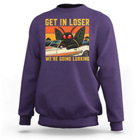 Get In Loser We Are Going Lurking Funny Mothman Sweatshirt Cryptozoology Cryptid Lover