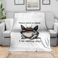 Please Leave Me Alone I Am Eating Soup Funny Mothman Throw Blanket