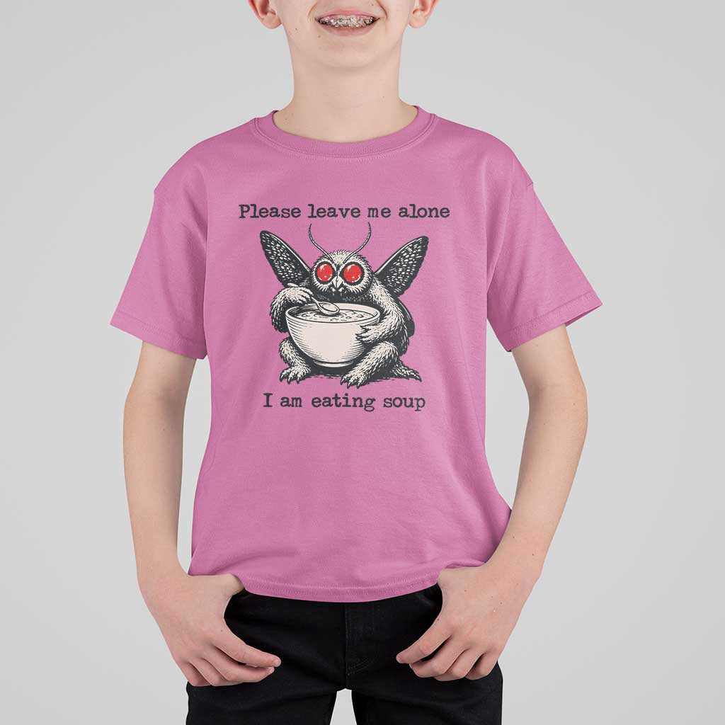 Please Leave Me Alone I Am Eating Soup Funny Mothman T Shirt For Kid
