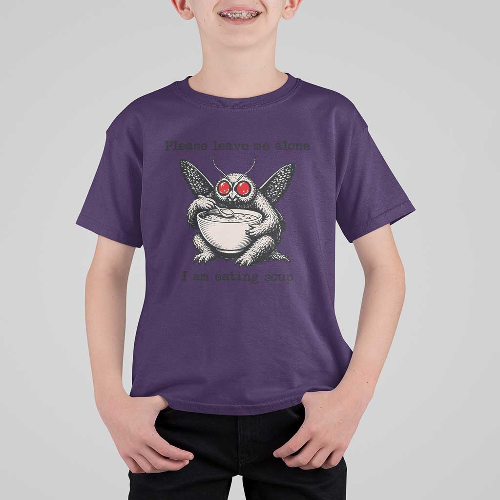 Please Leave Me Alone I Am Eating Soup Funny Mothman T Shirt For Kid