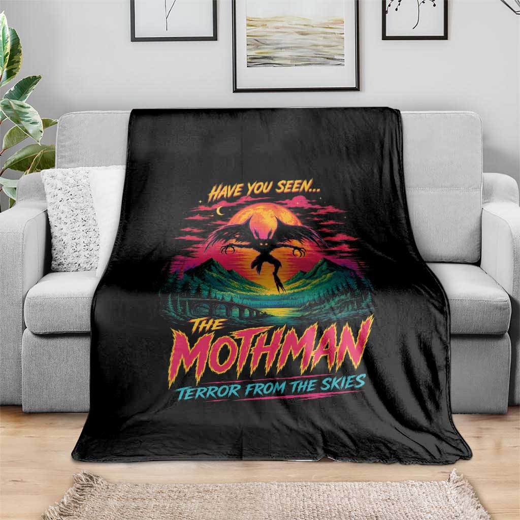 Funny Mothman Throw Blanket Have You Seen The Mothman Terror From The Skies Cryptid Legends