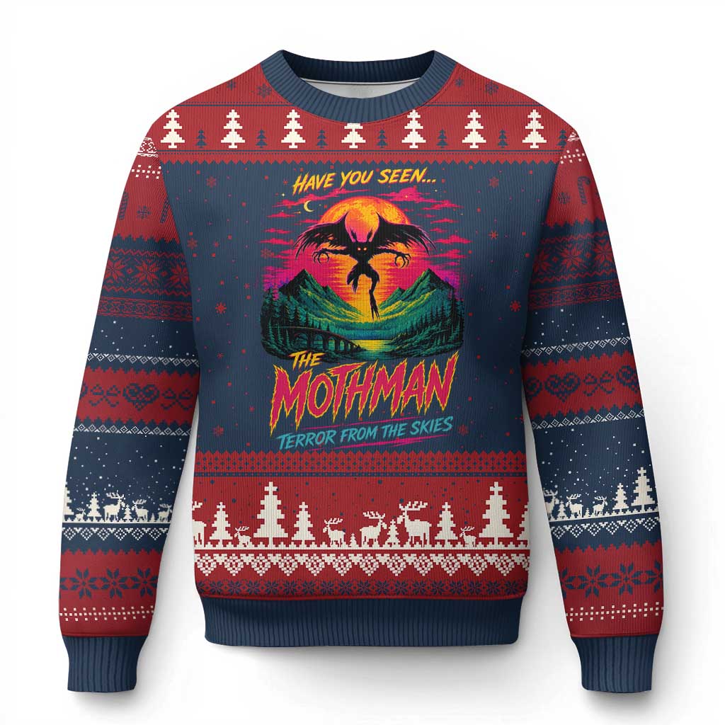 Funny Mothman Ugly Christmas Sweater Have You Seen The Mothman Terror From The Skies Cryptid Legends