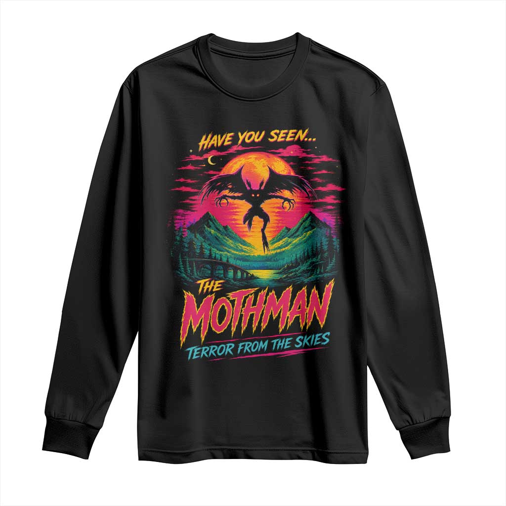 Funny Mothman Long Sleeve Shirt Have You Seen The Mothman Terror From The Skies Cryptid Legends