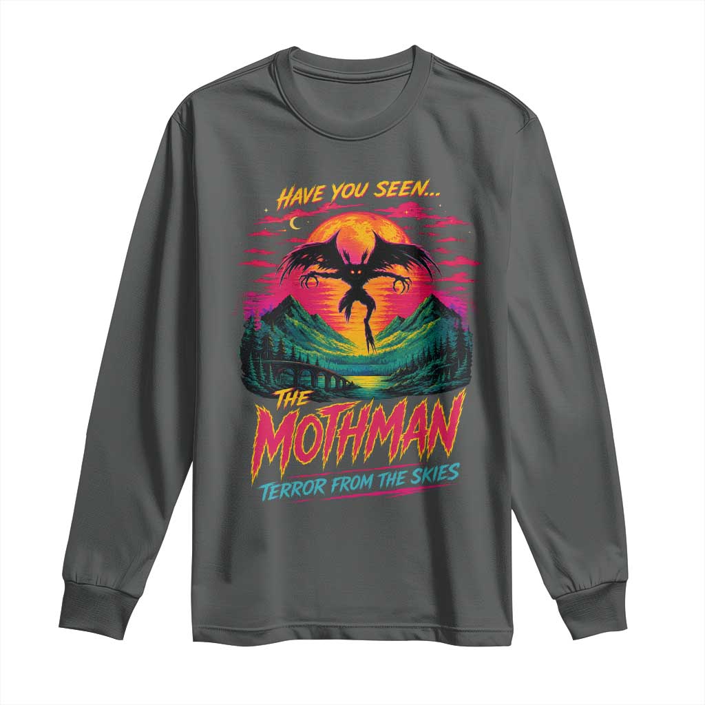 Funny Mothman Long Sleeve Shirt Have You Seen The Mothman Terror From The Skies Cryptid Legends