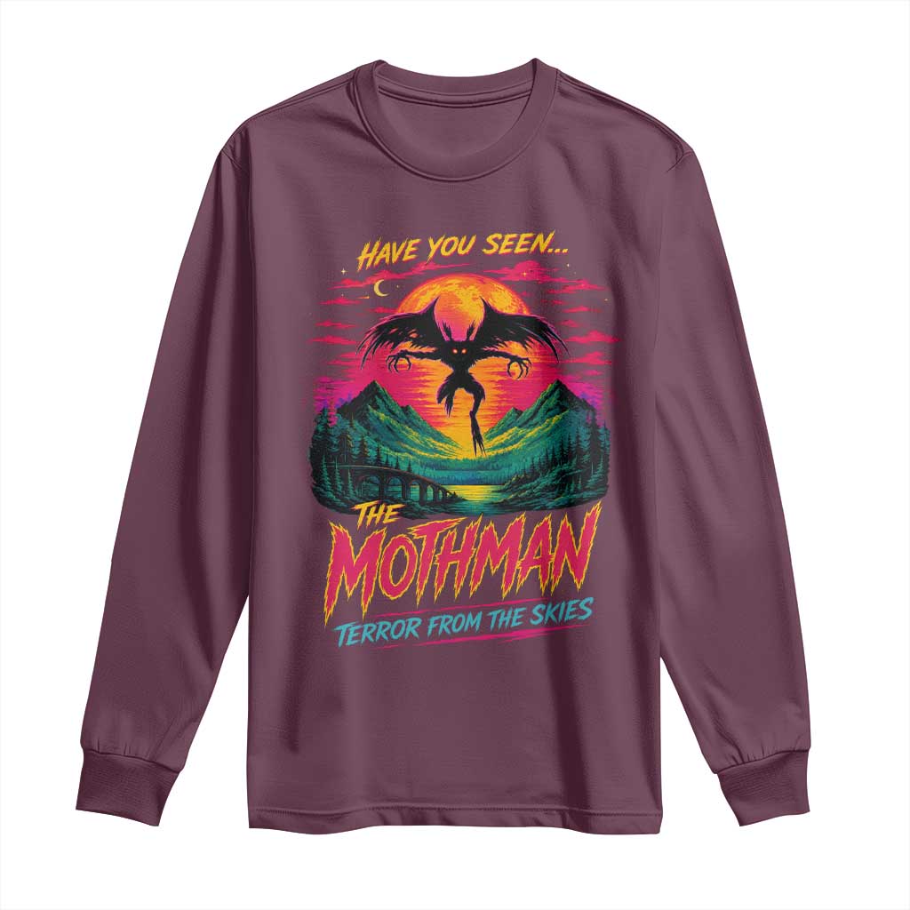 Funny Mothman Long Sleeve Shirt Have You Seen The Mothman Terror From The Skies Cryptid Legends