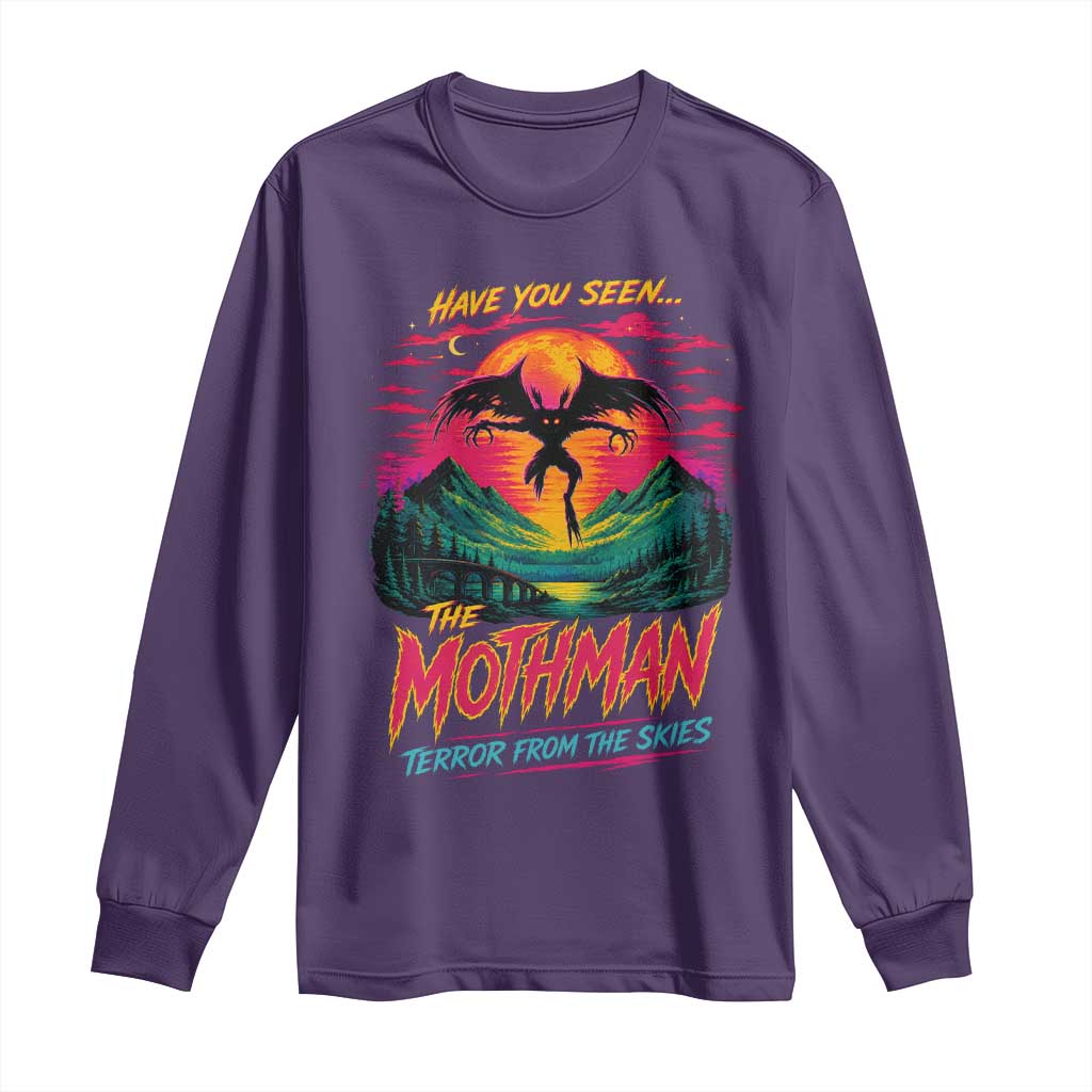 Funny Mothman Long Sleeve Shirt Have You Seen The Mothman Terror From The Skies Cryptid Legends