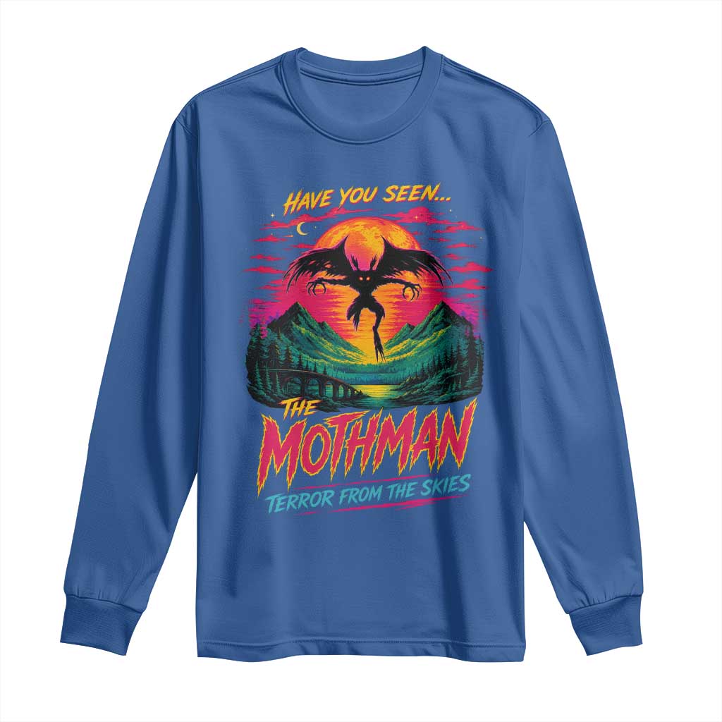 Funny Mothman Long Sleeve Shirt Have You Seen The Mothman Terror From The Skies Cryptid Legends