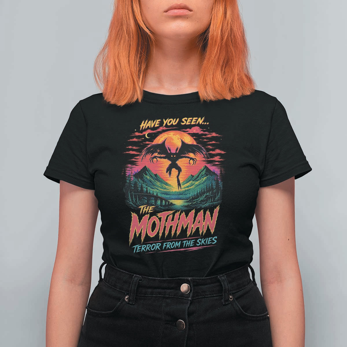 Funny Mothman T Shirt For Women Have You Seen The Mothman Terror From The Skies Cryptid Legends