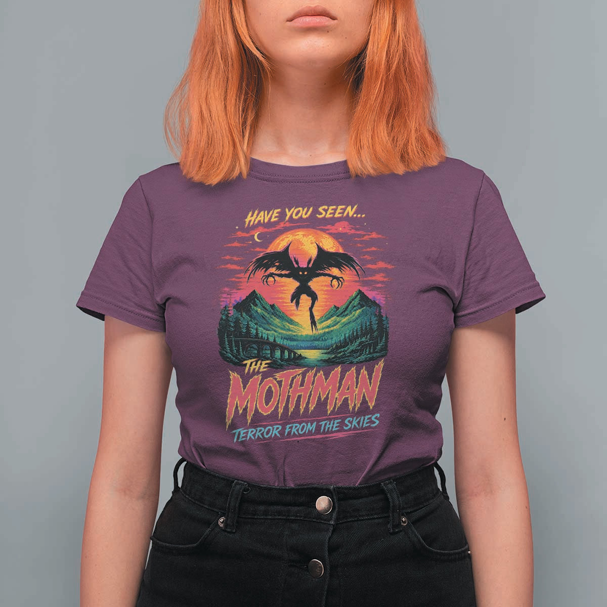 Funny Mothman T Shirt For Women Have You Seen The Mothman Terror From The Skies Cryptid Legends