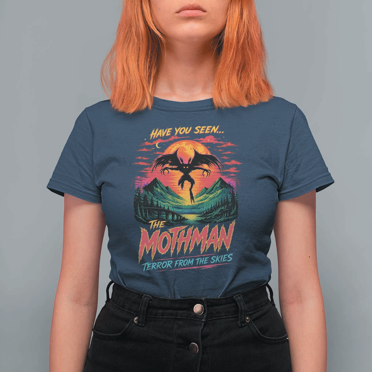 Funny Mothman T Shirt For Women Have You Seen The Mothman Terror From The Skies Cryptid Legends