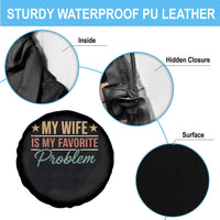 My Wife Is My Favorite Problem Spare Tire Cover Funny Husband Wife Relationship Retro