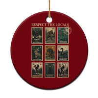 Respect The Locals Cryptids Monster Stamps Ceramic Ornament Cryptozoology Paranormal Bigfoot Mothman