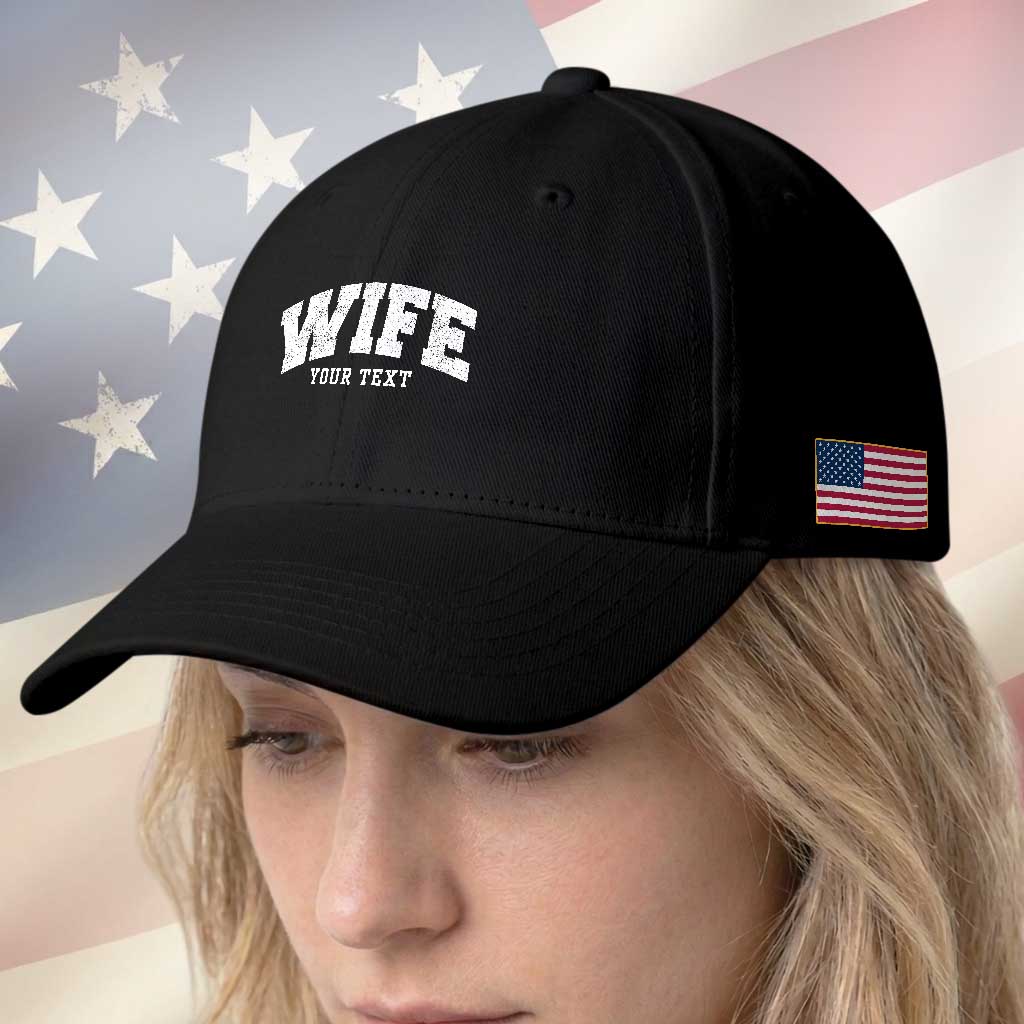 Personalized Wife Baseball Cap Custom Text Name Wifey Marriage Anniversary Couple Gift