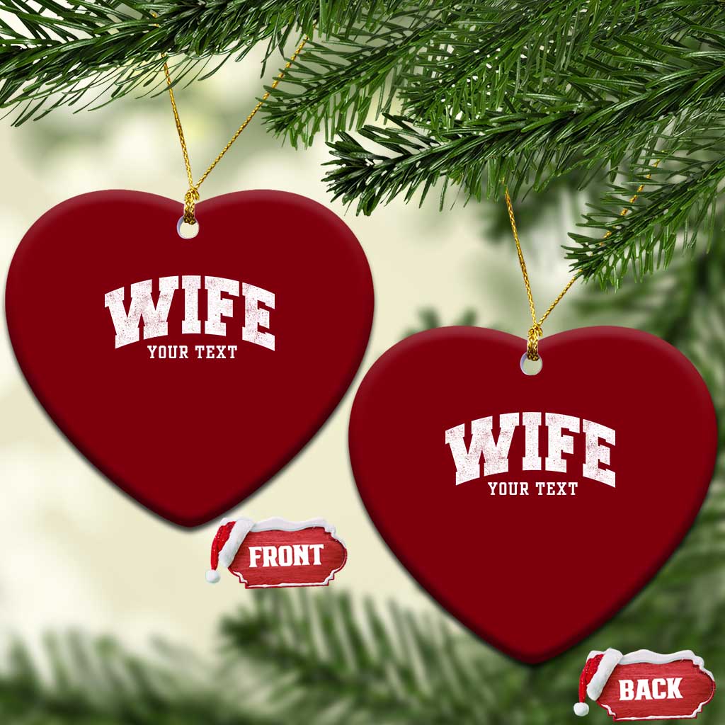 Personalized Wife Ceramic Ornament Custom Text Name Wifey Marriage Anniversary Couple Gift