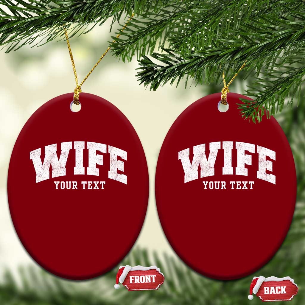 Personalized Wife Ceramic Ornament Custom Text Name Wifey Marriage Anniversary Couple Gift
