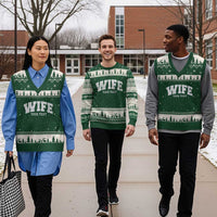 Personalized Wife V-Neck Knit Sweater Vest Custom Text Name Wifey Marriage Anniversary Couple Gift