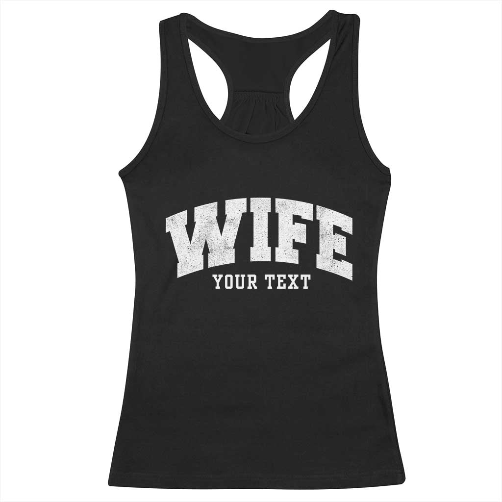 Personalized Wife Racerback Tank Top Custom Text Name Wifey Marriage Anniversary Couple Gift