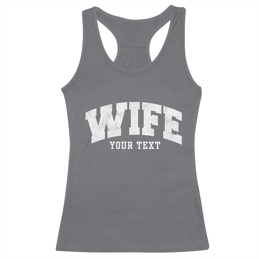 Personalized Wife Racerback Tank Top Custom Text Name Wifey Marriage Anniversary Couple Gift