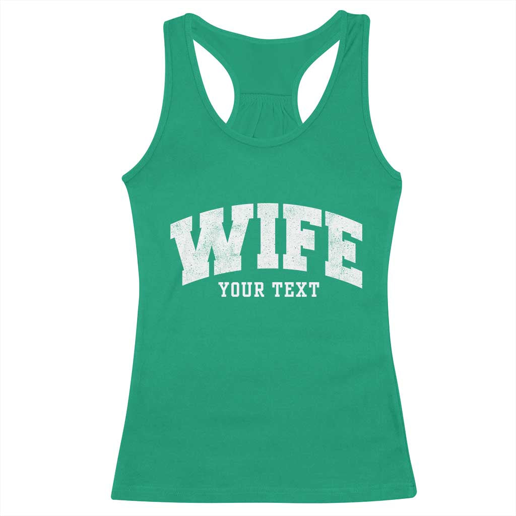Personalized Wife Racerback Tank Top Custom Text Name Wifey Marriage Anniversary Couple Gift
