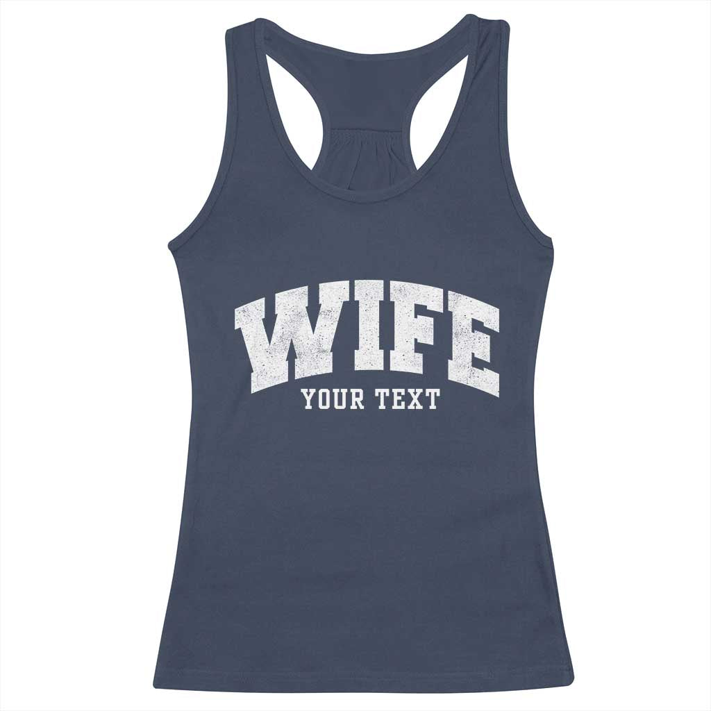 Personalized Wife Racerback Tank Top Custom Text Name Wifey Marriage Anniversary Couple Gift