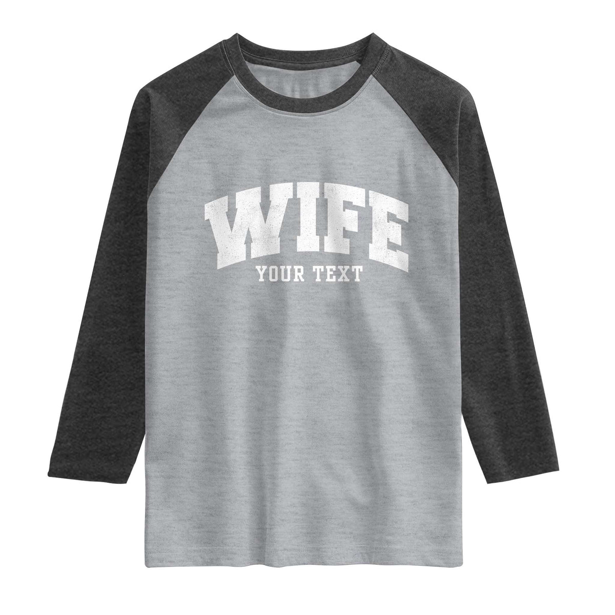 Personalized Wife Raglan Shirt Custom Text Name Wifey Marriage Anniversary Couple Gift