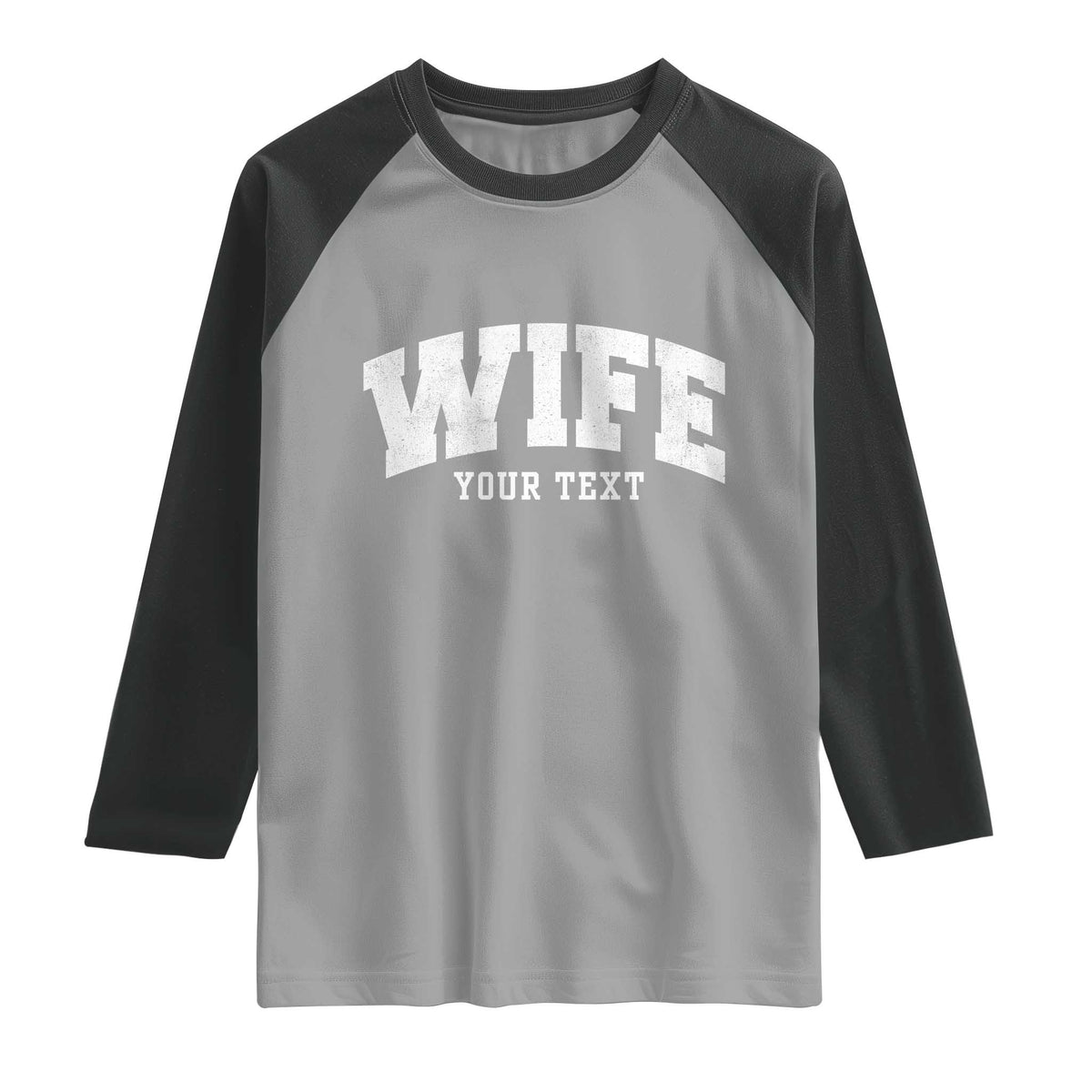 Personalized Wife Raglan Shirt Custom Text Name Wifey Marriage Anniversary Couple Gift