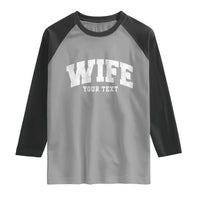 Personalized Wife Raglan Shirt Custom Text Name Wifey Marriage Anniversary Couple Gift