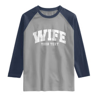 Personalized Wife Raglan Shirt Custom Text Name Wifey Marriage Anniversary Couple Gift