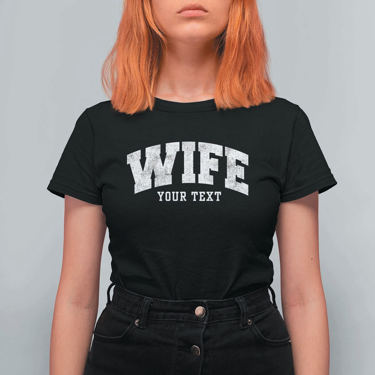 Personalized Wife T Shirt For Women Custom Text Name Wifey Marriage Anniversary Couple Gift