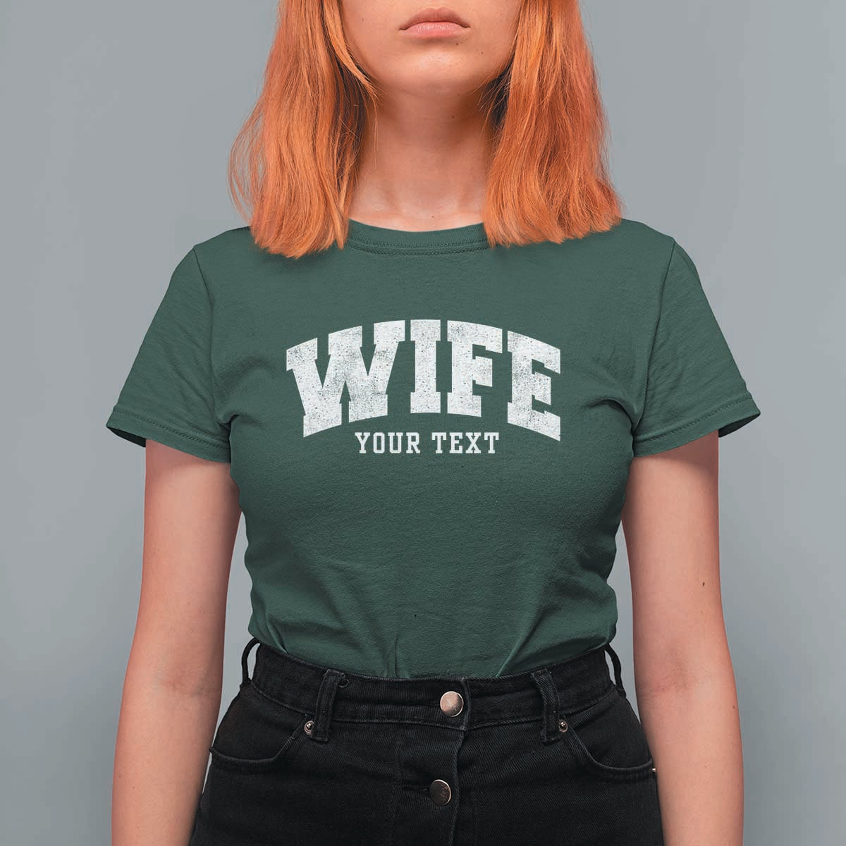 Personalized Wife T Shirt For Women Custom Text Name Wifey Marriage Anniversary Couple Gift