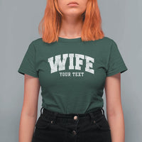Personalized Wife T Shirt For Women Custom Text Name Wifey Marriage Anniversary Couple Gift