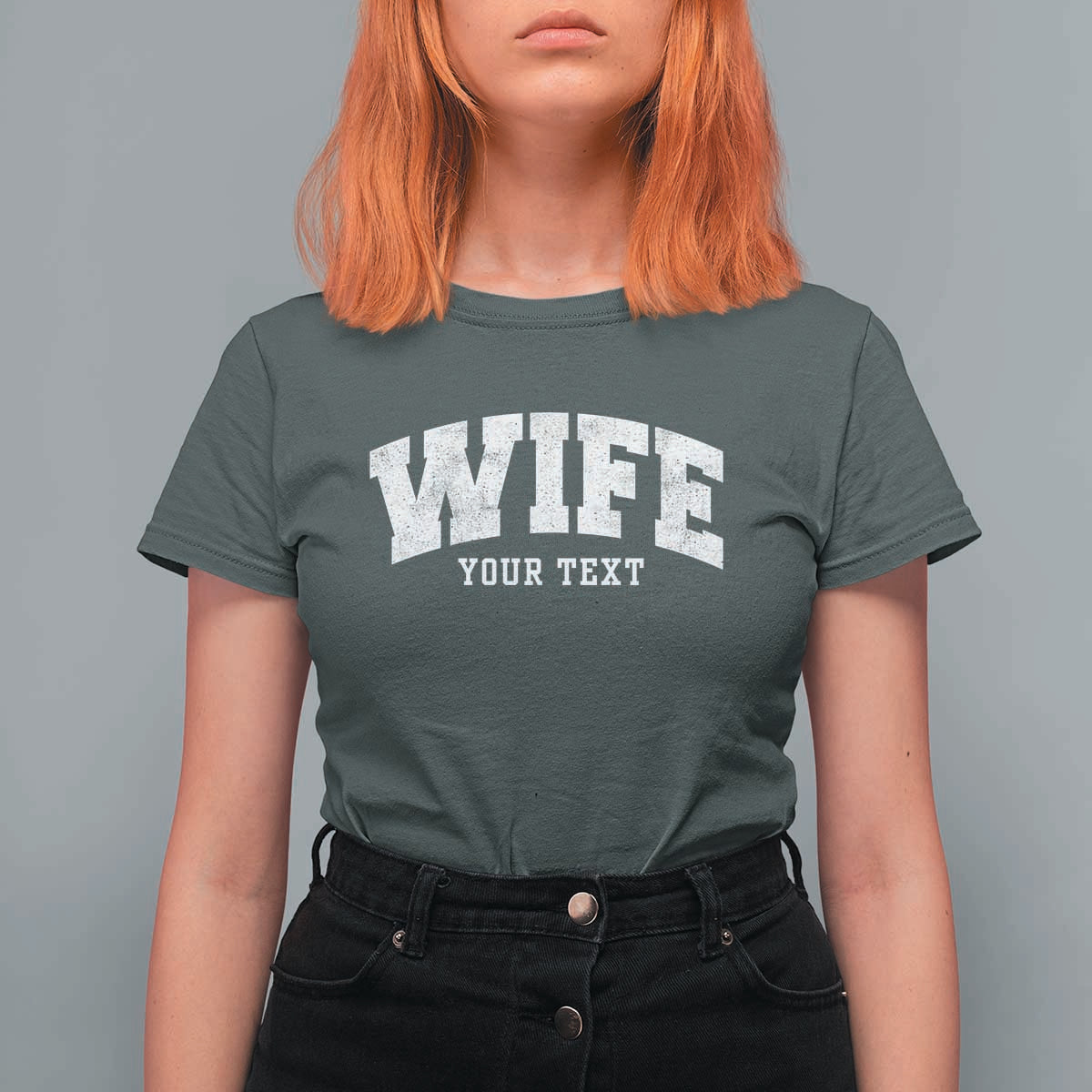 Personalized Wife T Shirt For Women Custom Text Name Wifey Marriage Anniversary Couple Gift