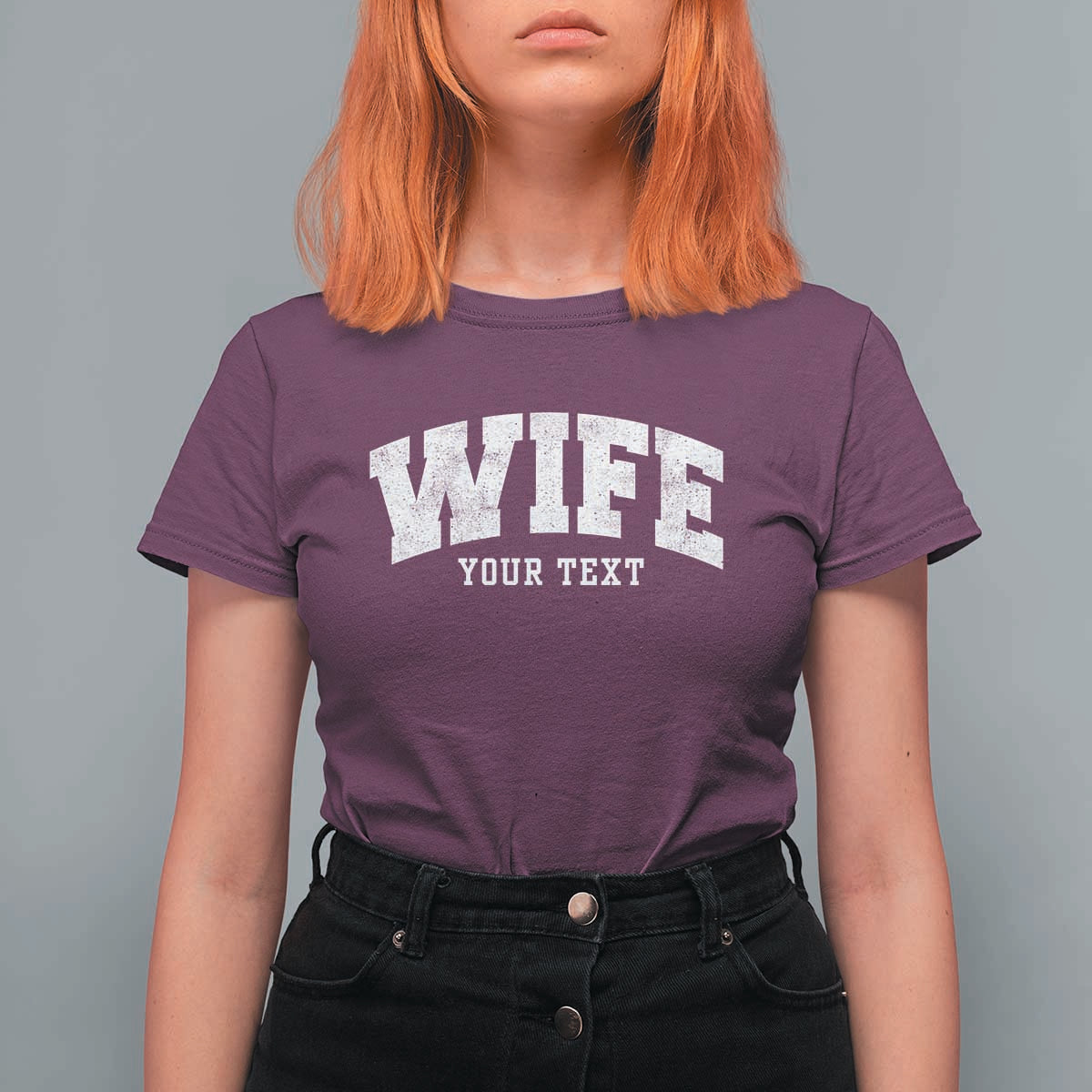 Personalized Wife T Shirt For Women Custom Text Name Wifey Marriage Anniversary Couple Gift