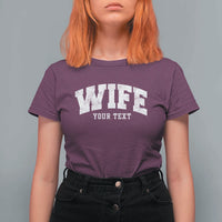 Personalized Wife T Shirt For Women Custom Text Name Wifey Marriage Anniversary Couple Gift