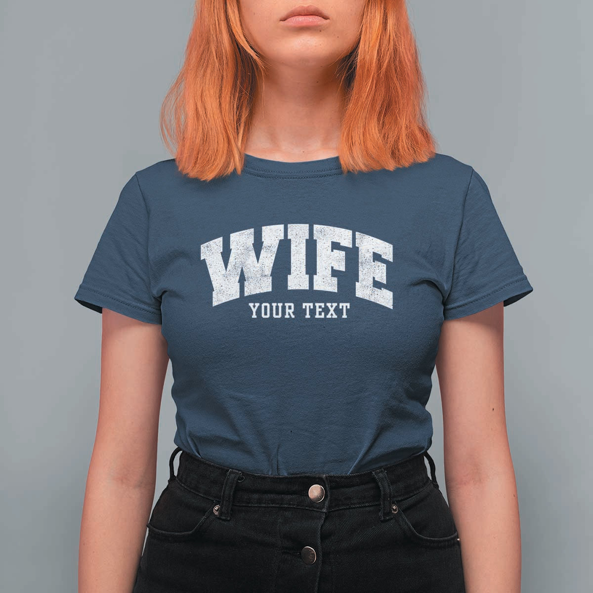 Personalized Wife T Shirt For Women Custom Text Name Wifey Marriage Anniversary Couple Gift