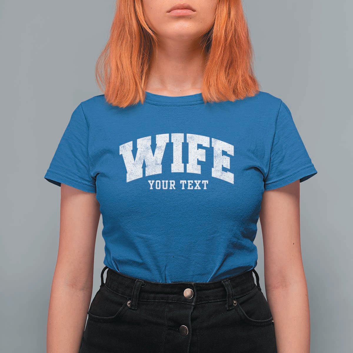 Personalized Wife T Shirt For Women Custom Text Name Wifey Marriage Anniversary Couple Gift