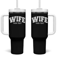 Personalized Wife Tumbler With Handle Custom Text Name Wifey Marriage Anniversary Couple Gift