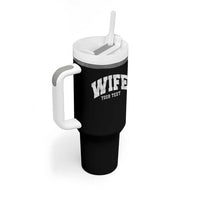 Personalized Wife Tumbler With Handle Custom Text Name Wifey Marriage Anniversary Couple Gift