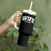 Personalized Wife Tumbler With Handle Custom Text Name Wifey Marriage Anniversary Couple Gift