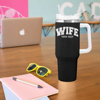 Personalized Wife Tumbler With Handle Custom Text Name Wifey Marriage Anniversary Couple Gift